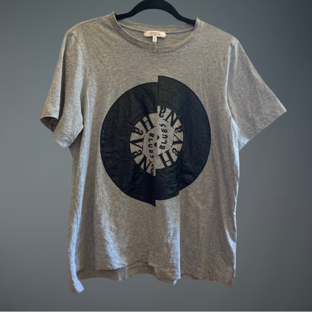Dorothee Schumacher Rare Gray Havana Blues Graphic Tee Shirt - Size 4